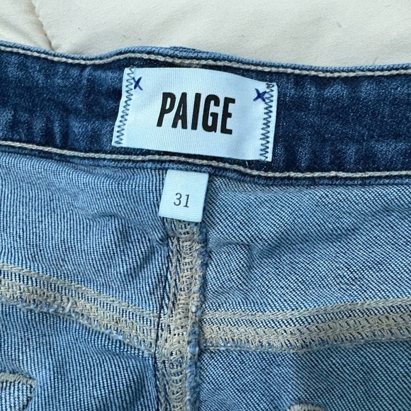 Paige Jimmy Jimmy Jean shorts size 31 mid wash denim cuffed - Picture 5 of 11